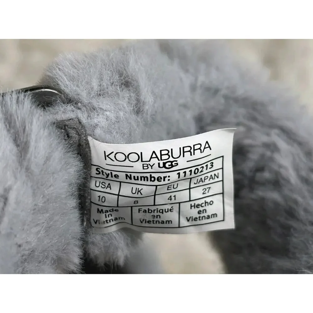 Koolaburra by Ugg Furr-Ah Amphora Slide Sandals Sz 10 Gray Faux Fur 1110213